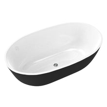 tina freestanding Variante bicolor (negro exterior, blanco interior) del modelo 100-07 sin hidromasaje