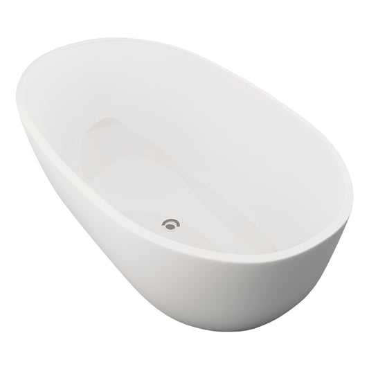 Tina freestanding 100-07 con diseño moderno, vista en ángulo derecho