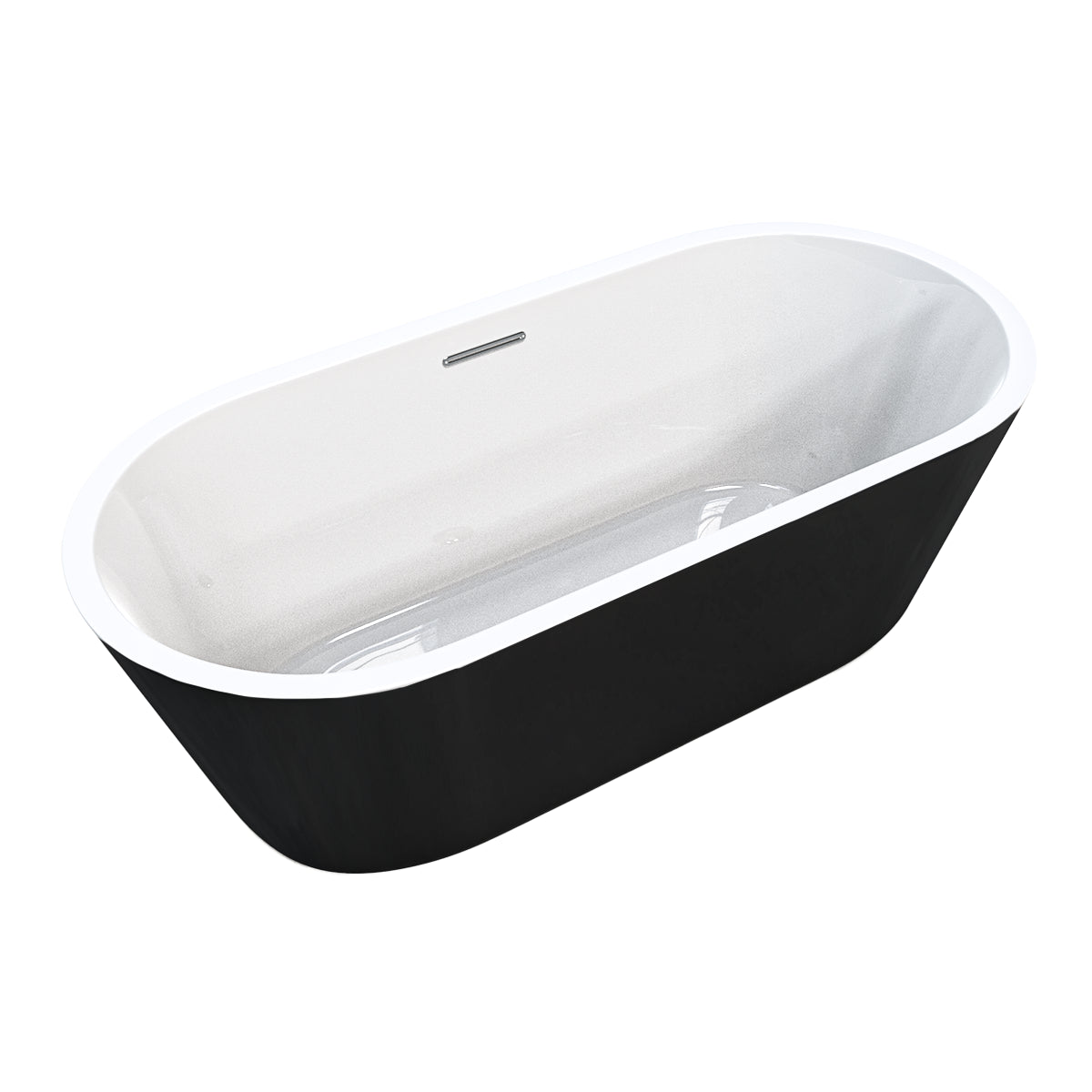 Variante bicolor de la tina 90-02 con interior blanco y exterior negro, diseño contrastante