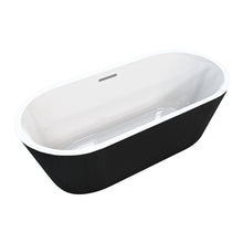 Variante bicolor de la tina 90-02 con interior blanco y exterior negro, diseño contrastante