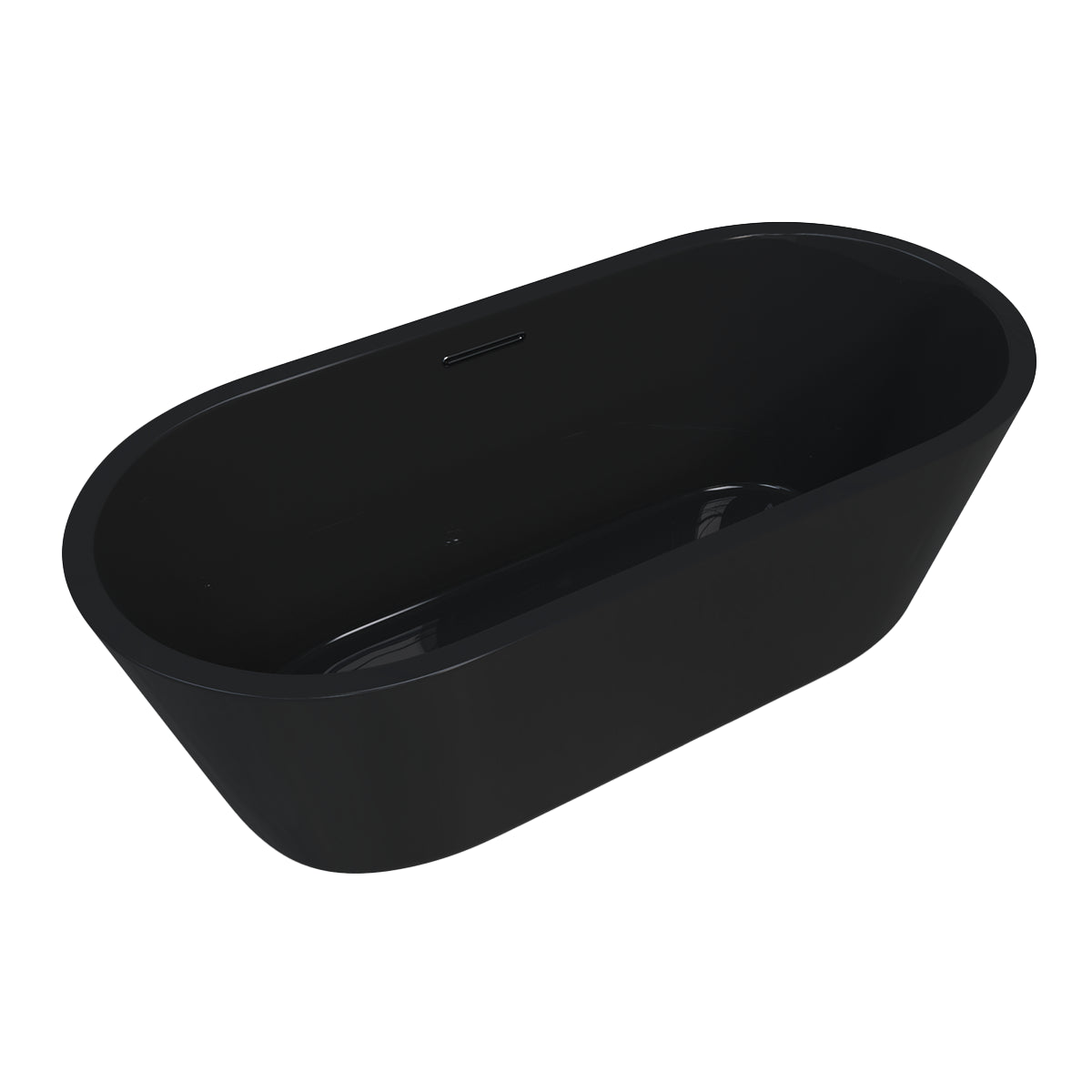 Variante de la tina 90-02 en color negro sólido, ideal para baños sofisticados