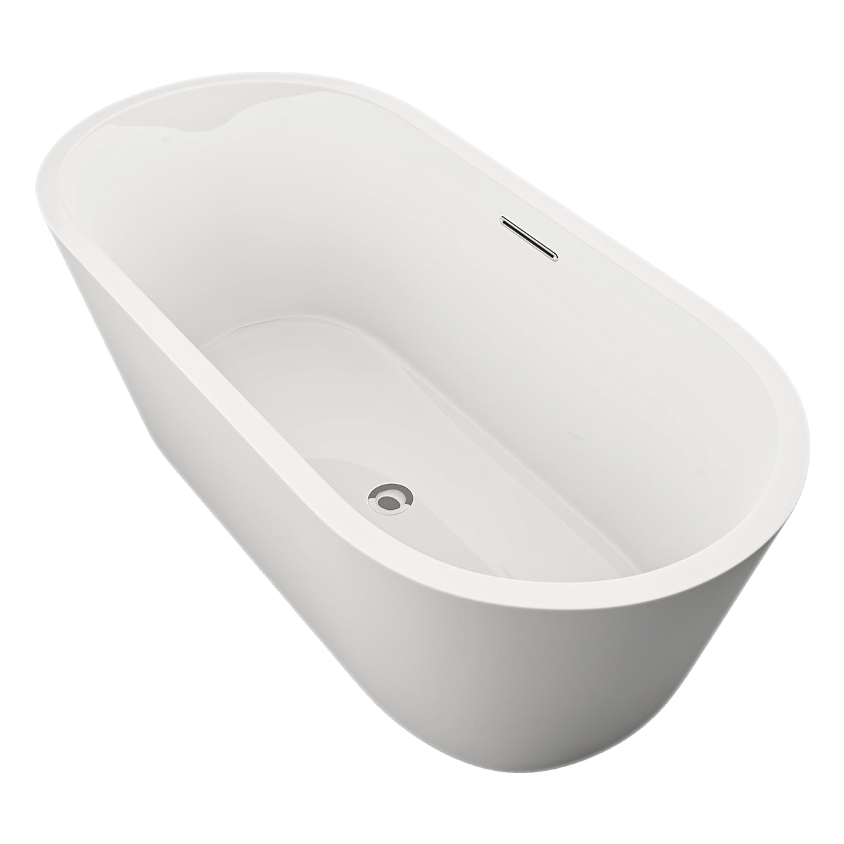 Tina freestanding 90-02 blanca, vista lateral derecha con diseño elegante y sin jets
