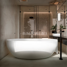 Modelo 90-03 instalado en baño contemporáneo con cancelería de baño y luz natural