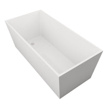 Tina freestanding C-120 blanca rectangular con vista en ángulo derecho
