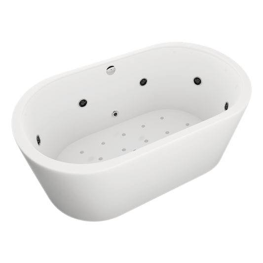 Tina F-014 con sistema completo de hidromasaje y blower, ideal para baños de lujo