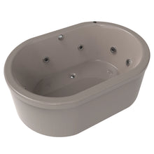 Tina freestanding F-015 color arena con sistema de hidromasaje, diseño moderno y capacidad para 2 personas. Ideal para baños elegantes.