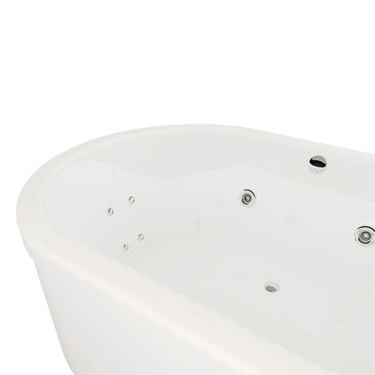 detalle interior de tina freestanding f-015 con jets de hidromasaje