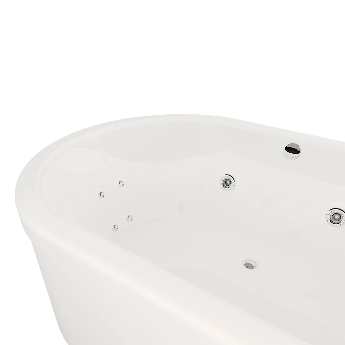 detalle interior de tina freestanding f-015 con jets de hidromasaje
