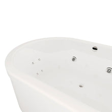 detalle interior de tina freestanding f-015 con jets de hidromasaje