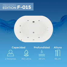 ficha técnica de tina f-015 con capacidad y profundidad en litros
