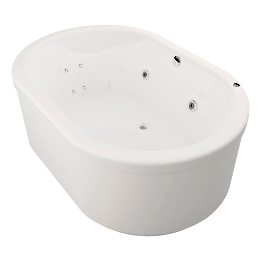 tina de baño freestanding blanca con hidromasaje modelo f-015 vista frontal
