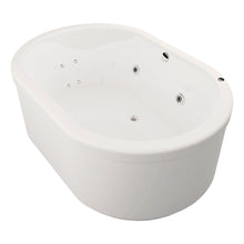 tina de baño freestanding blanca con hidromasaje modelo f-015 vista frontal