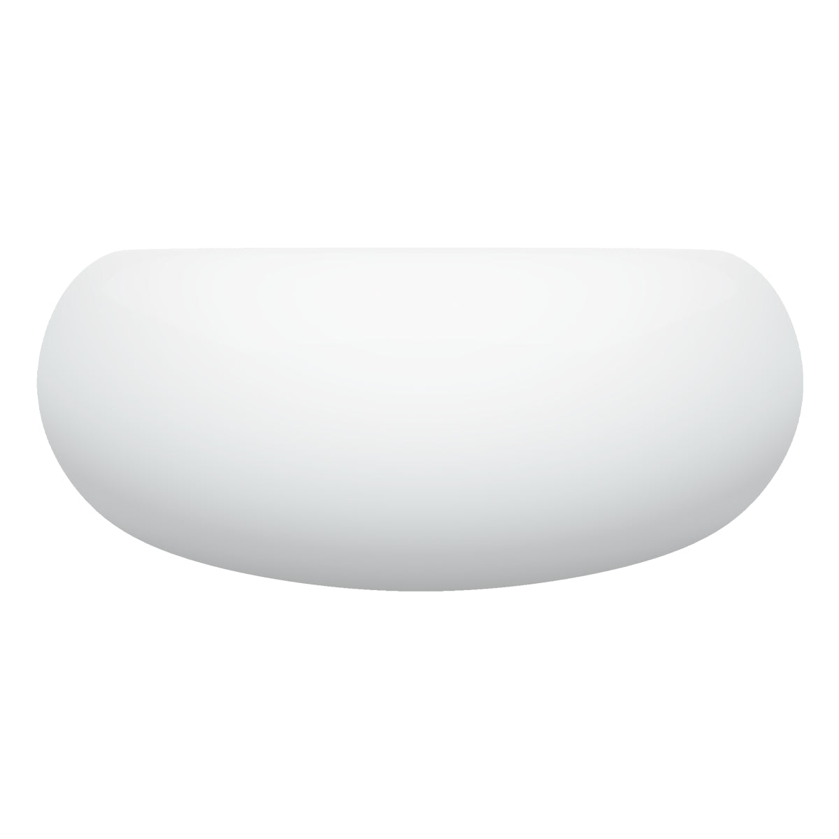 Vista lateral de la tina M-01 con forma redondeada y faldón blanco liso