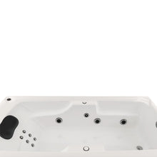 Acercamiento al sistema de hidromasaje con 6 jets direccionales y 6 minijets lumbares, diseñado para máximo confort.