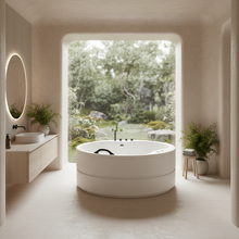 Elegancia compacta para un baño individual | tina de baño Freestanding modelo 100-010
