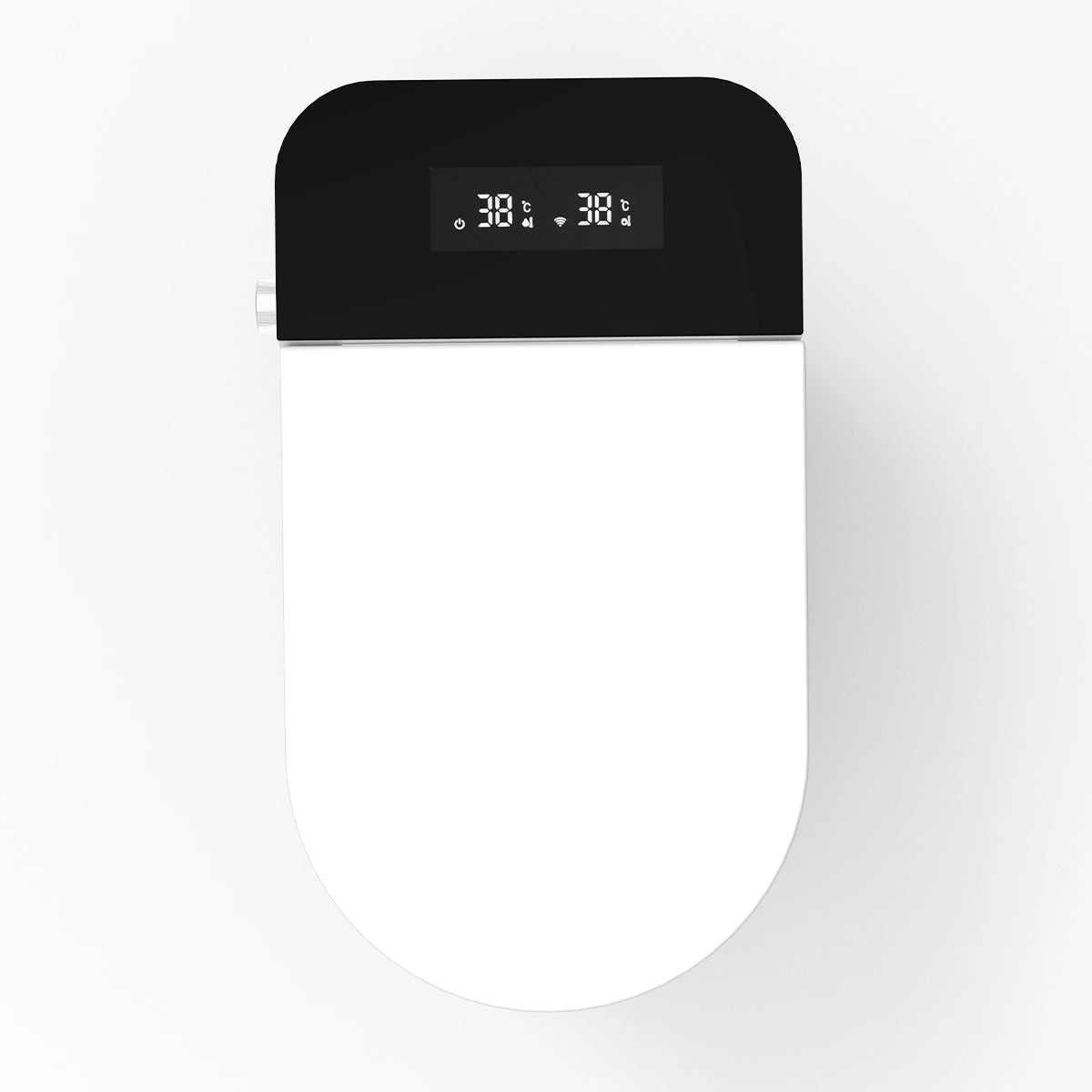 WC inteligente TotalSpa con panel digital LED, control de temperatura y funciones automáticas de higiene, vista superior cerrada.